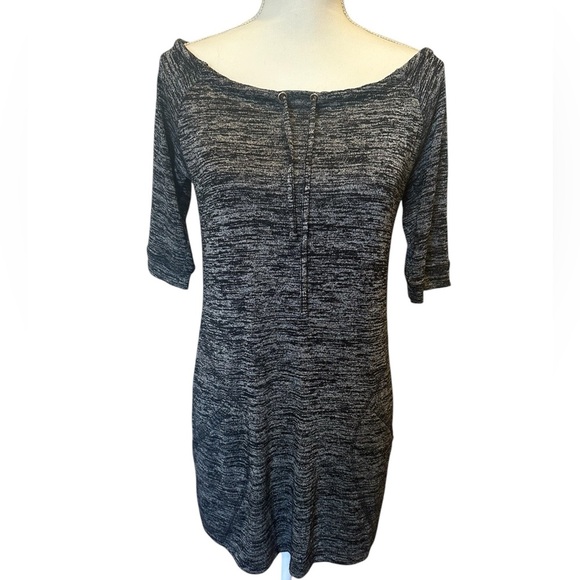 Soma Black Gray Marled Knit Shift Dress Women’s Size XS - Picture 1 of 7